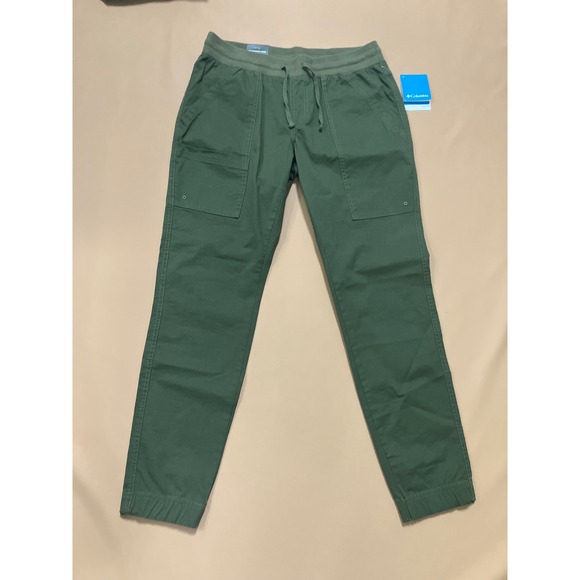 Columbia Teton Trail Outdoor Chino Jogger Pants Womens Medium Olive Green New - Picture 1 of 13
